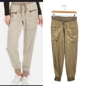 Young Fabulous & Broke Ozzy Tencel Cargo Jogger in Khaki Green Size S
